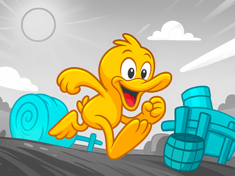 Duck Runner mini-game in BiColor – Vision Trainer for visual tracking practice
