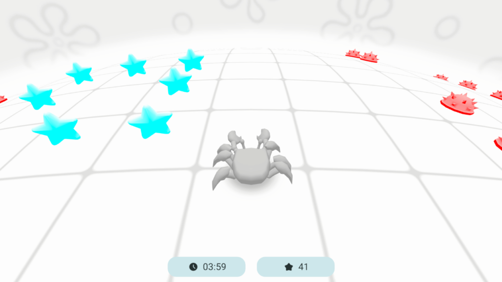 Star Crab lazy eye mini-game with blue stars and red mines in BiColor – Vision Trainer