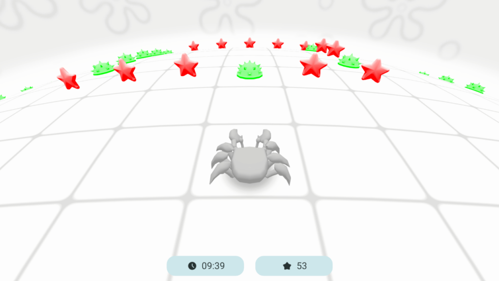 Star Crab ocean-themed gameplay with a crab collecting stars and avoiding hazards in BiColor